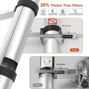 Soft close telescopic ladder