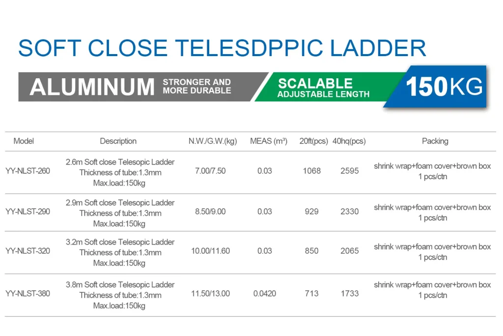 Soft close telescopic ladder basic model
