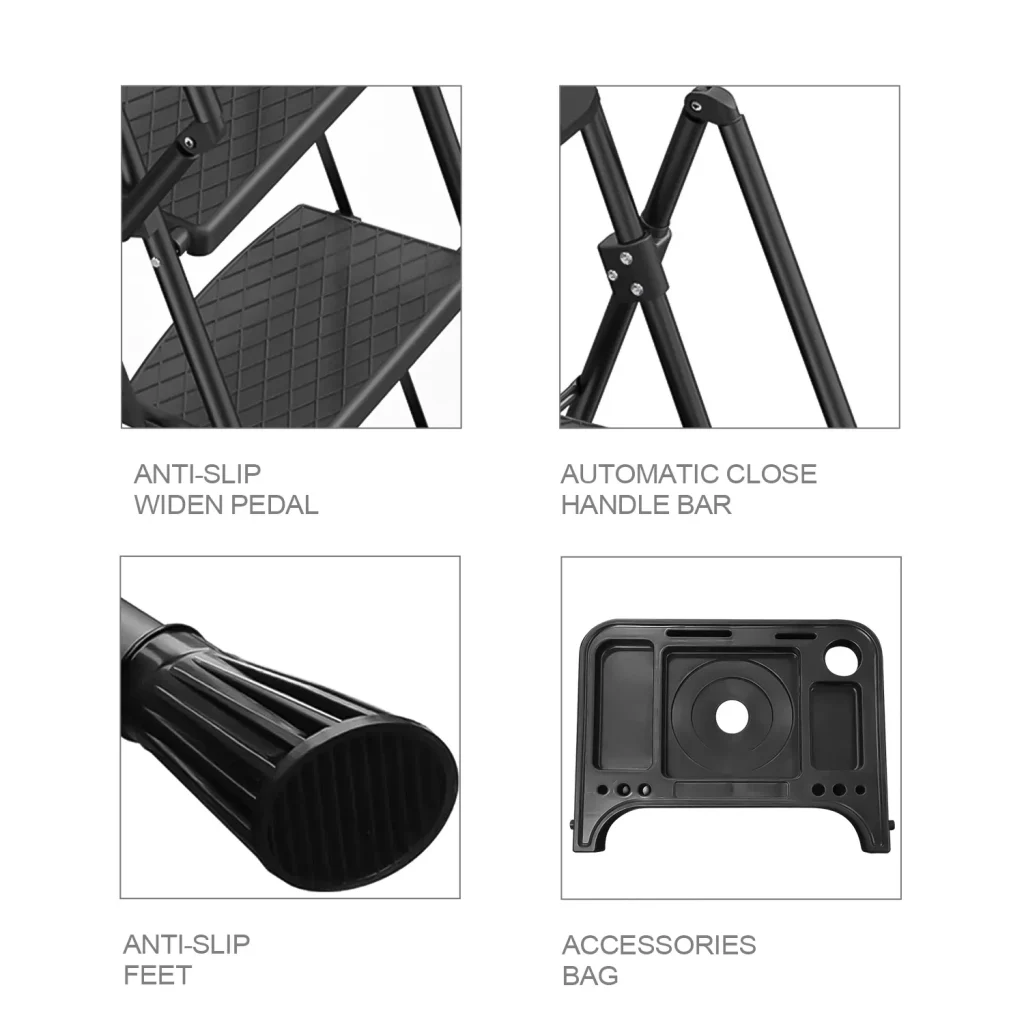 Steel ladder with handle bar