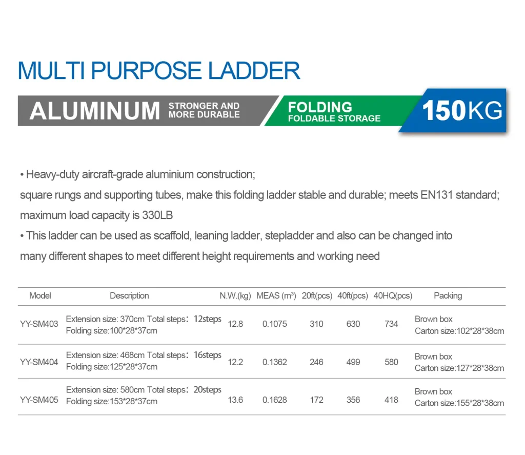 Multipurpose aluminium ladder