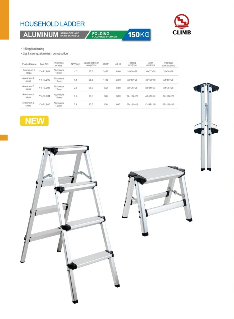Household aluminium ladder, step stand