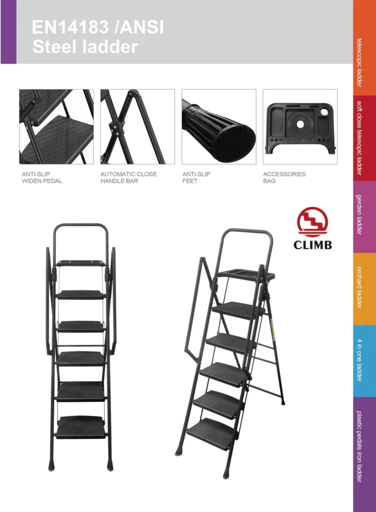 Househould ladder with handrail