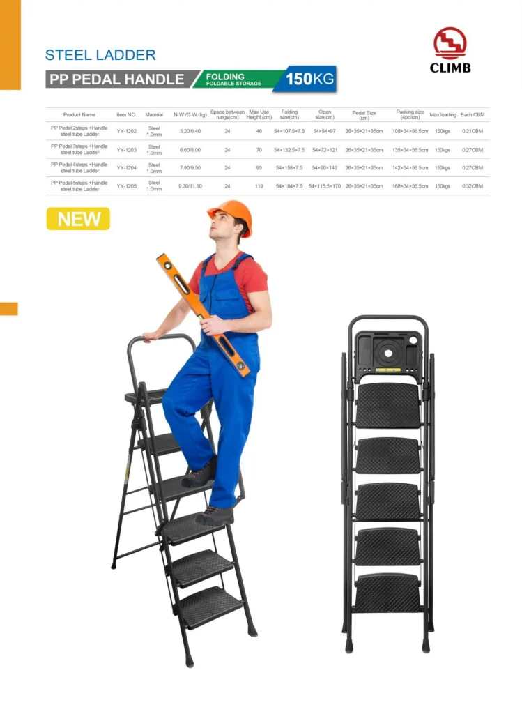 Househould ladder with handrail